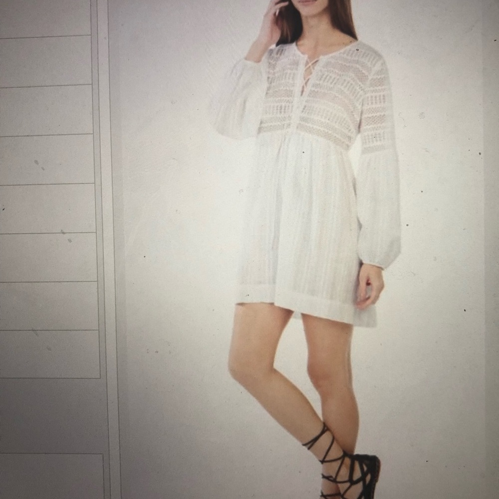 Bcbg evanne lace-up peasant dress